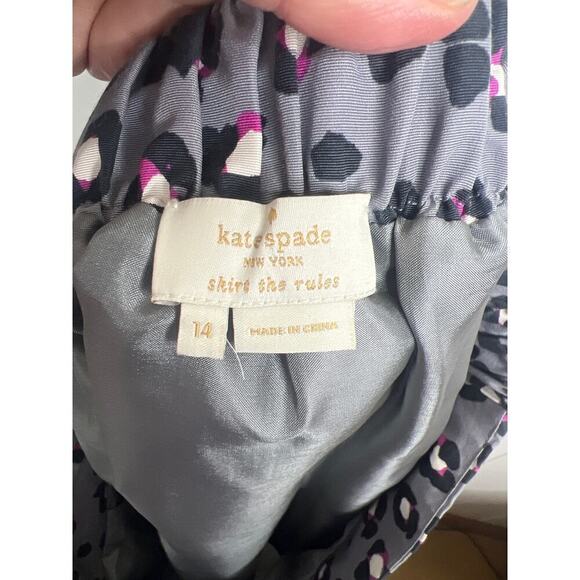 kate spade Cyber Cheetah Box Pleat‎ Skirt Size 14 - Picture 8 of 9